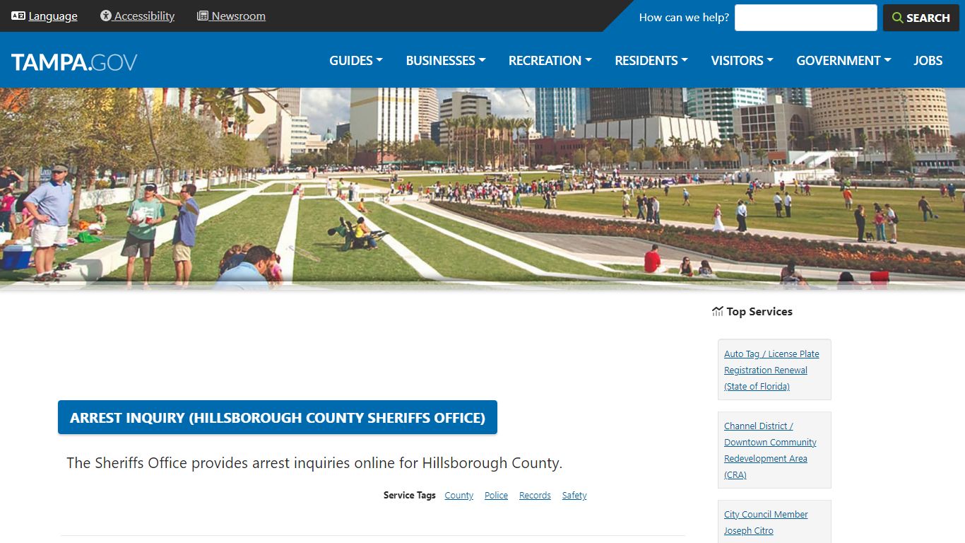 Arrest Inquiry (Hillsborough County Sheriffs Office)