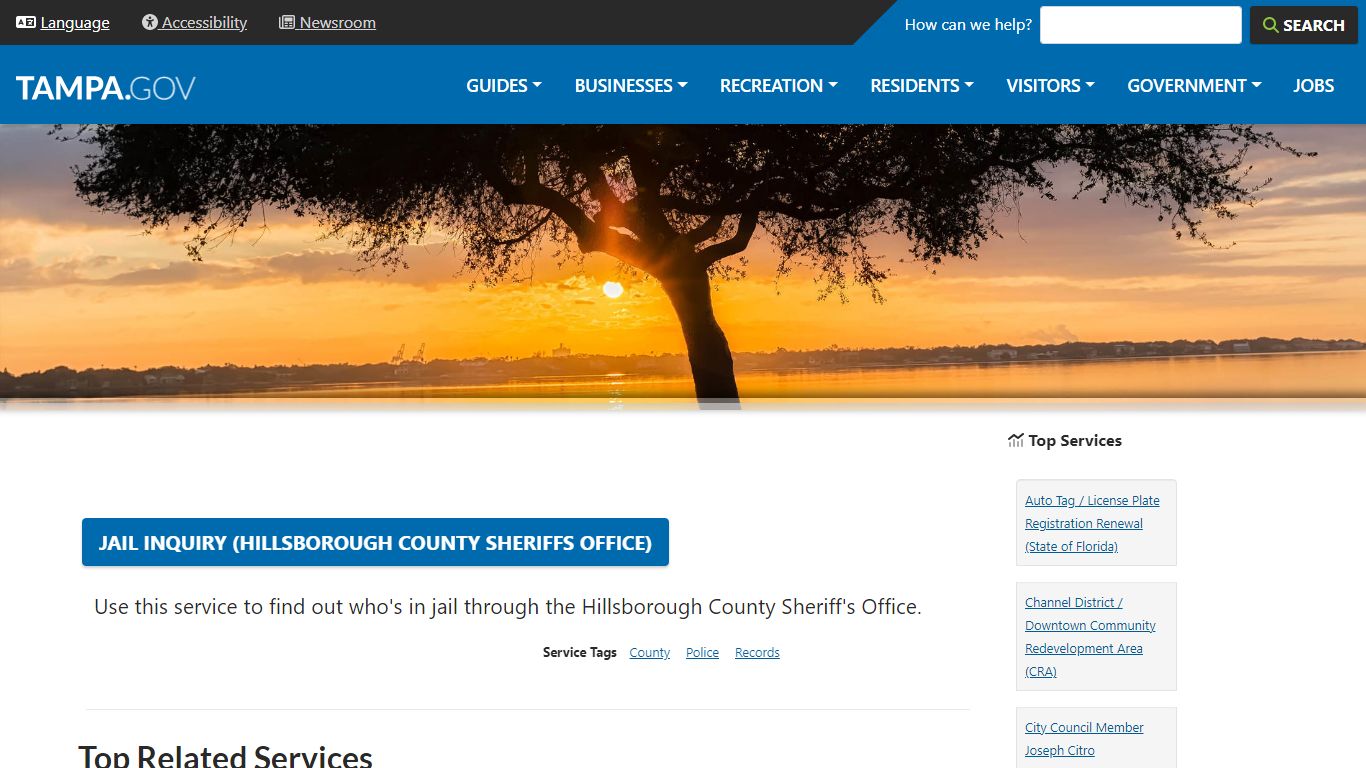 Jail Inquiry (Hillsborough County Sheriffs Office) | City of Tampa